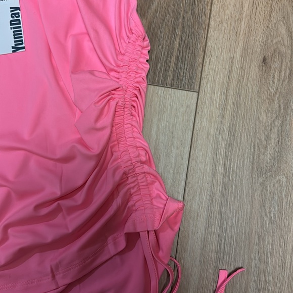 NWT L PINK MOISTURE WICKING RUCHED SIDE SOFT WORK OUT TANK TOP - Picture 3 of 5